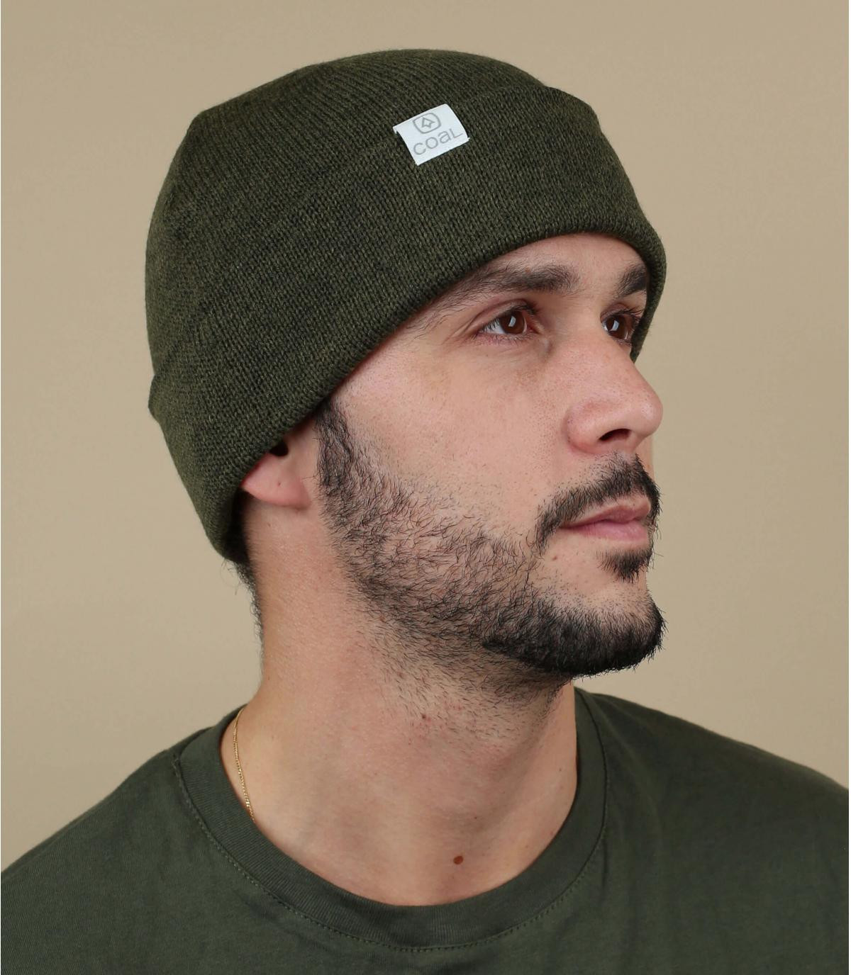 green cuffed beanie Coal. The FLT olive